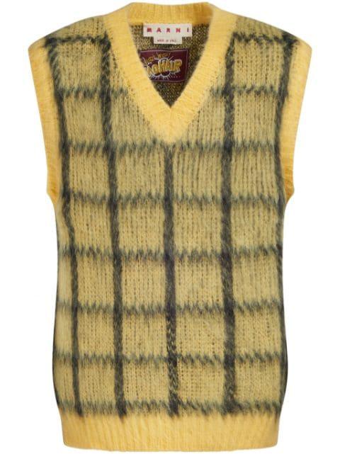 checked sleeveless vest by MARNI