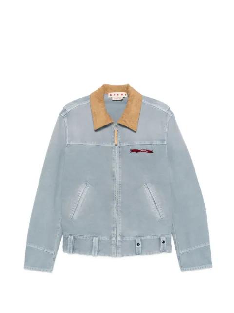 contrast-collar zip-fastening jacket by MARNI