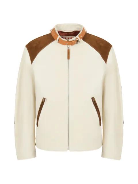 contrast shoulder buckle bomber jacket by MARNI