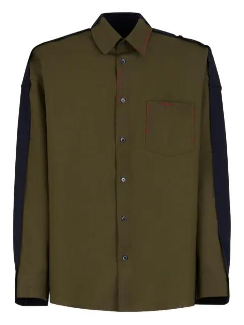 contrast-sleeve button-up shirt by MARNI