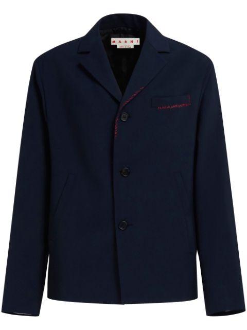 contrast-stitch wool blazer by MARNI