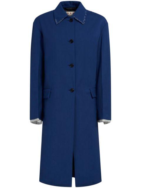 contrasting-stitch single-breasted coat by MARNI