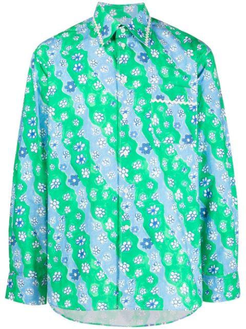 cotton floral-print shirt by MARNI
