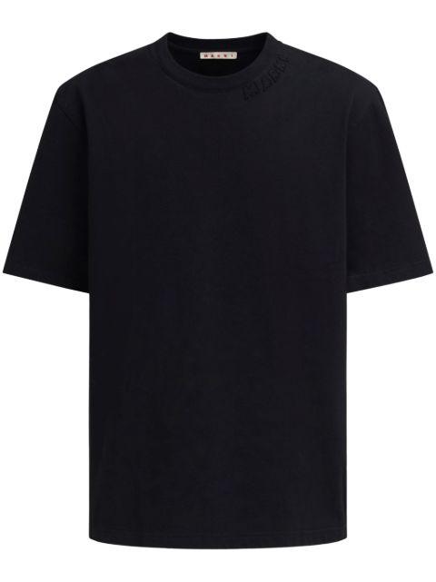 cotton oversized T-shirt with logo patches by MARNI
