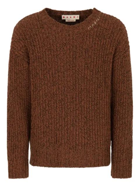 crew neck elbow-patch sweater by MARNI