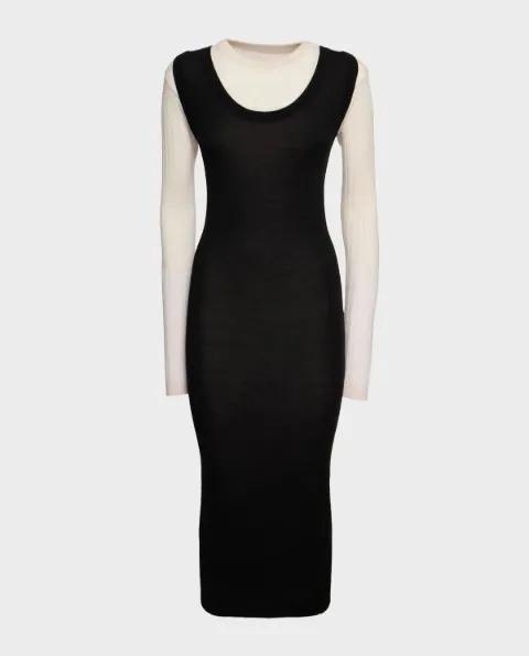 crew-neck logo-embroidered dress by MARNI