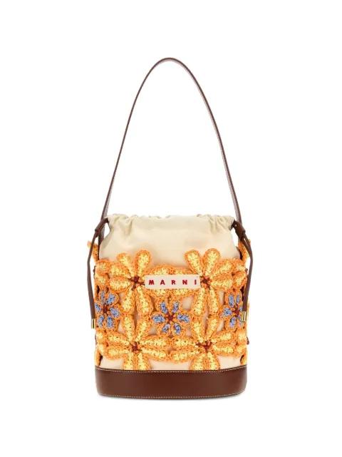 crochet-flower bucket bag by MARNI