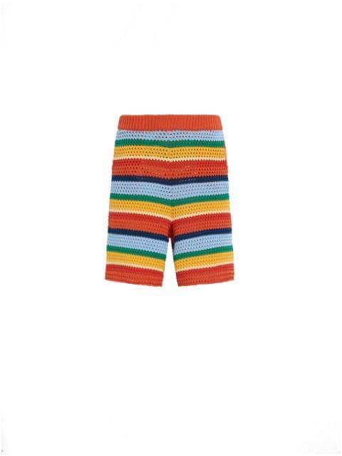 crochet-knit striped shorts by MARNI