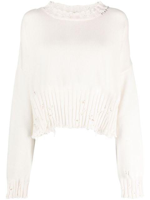 cropped distressed jumper by MARNI