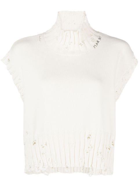 cropped distressed jumper by MARNI