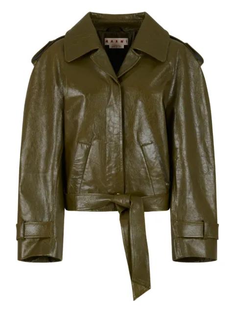 cropped leather jacket by MARNI