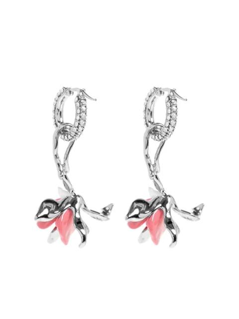 crystal-embellished flower earrings by MARNI