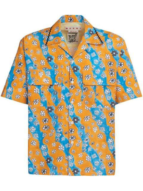 daisy-print patch-pocket shirt by MARNI