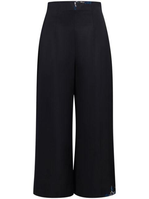 decorative-stitching cropped trousers by MARNI