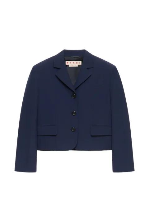 deep blue techno wool jacket by MARNI