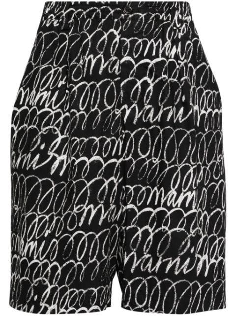 echoes-print cotton shorts by MARNI