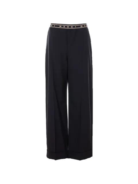 elasticated logo-band trousers by MARNI