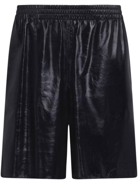elasticated-waist leather shorts by MARNI