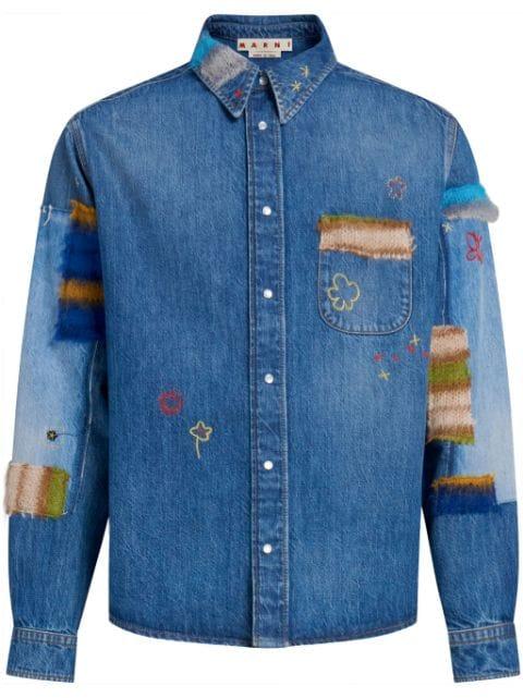 embroidered denim shirt by MARNI