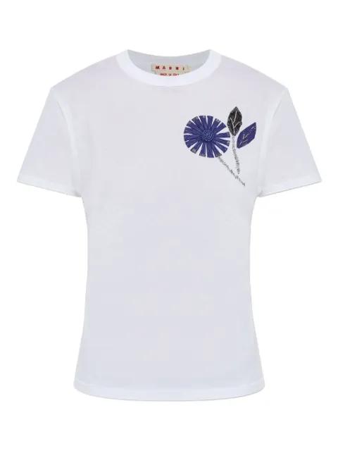 embroidered flower T-shirt by MARNI