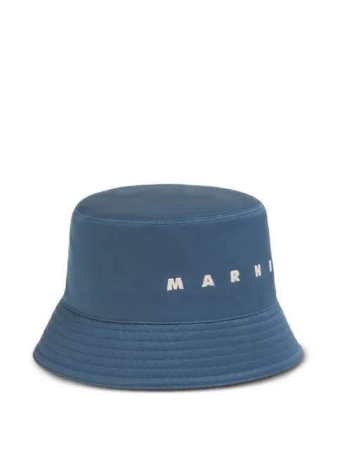 embroidered-lettering bucket hat by MARNI