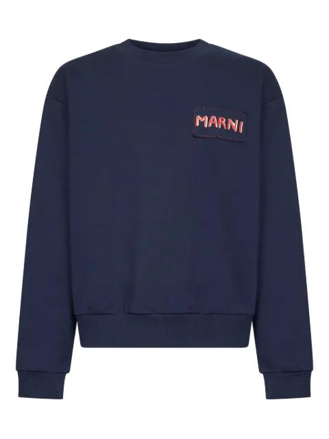 embroidered-logo crew-neck sweater by MARNI