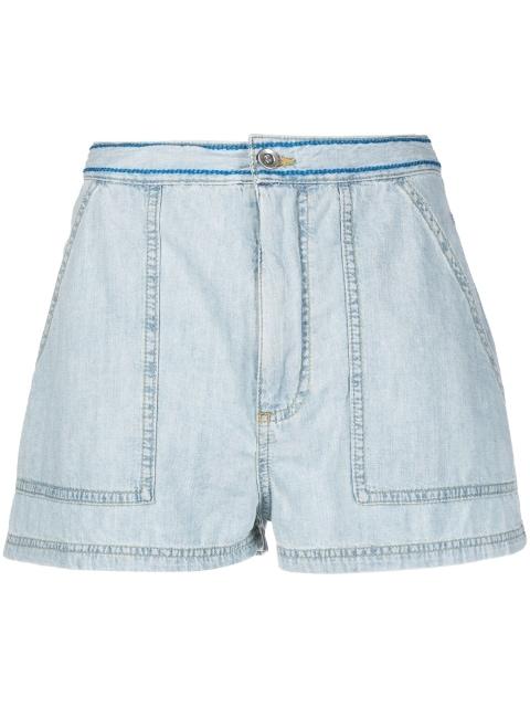 embroidered-logo denim shorts by MARNI