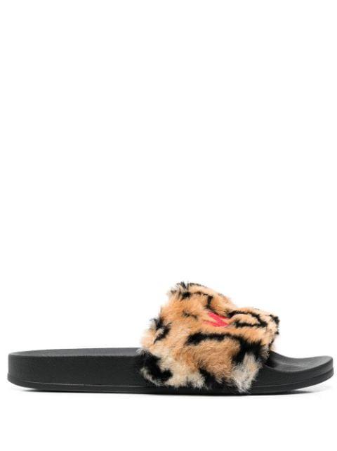 embroidered-logo detail pool slides by MARNI