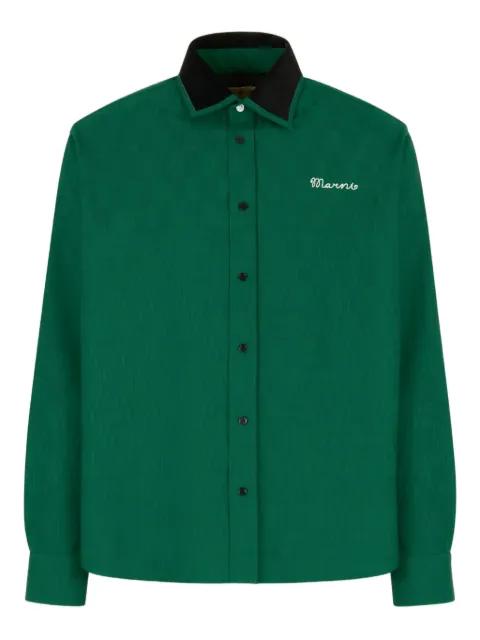 embroidered-logo long-sleeve shirt by MARNI