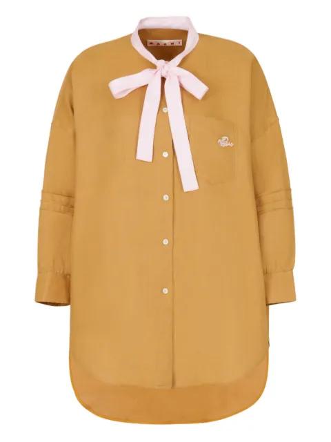 embroidered-logo pocket shirt by MARNI