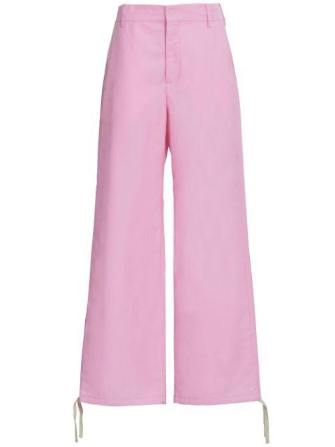 embroidered-logo straight-leg trousers by MARNI