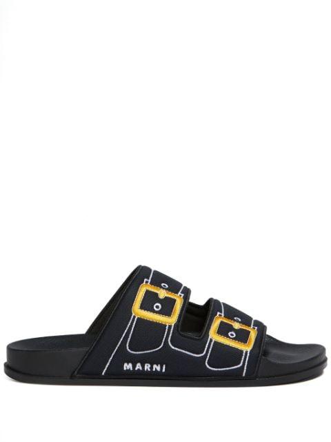 embroidered slip-on slides by MARNI