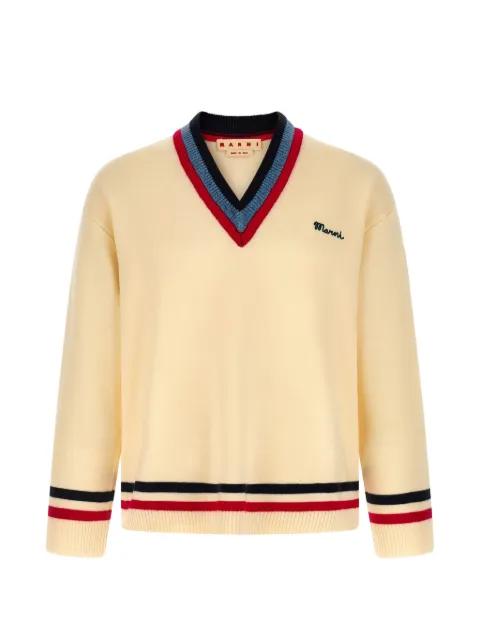embroidery V-neck sweater by MARNI