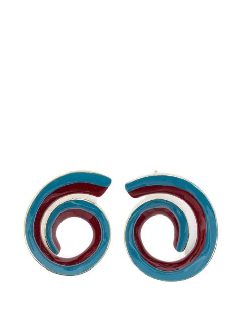enamel spiral earrings by MARNI