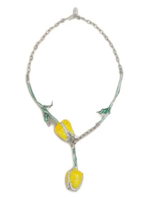 enamelled tulip necklace by MARNI