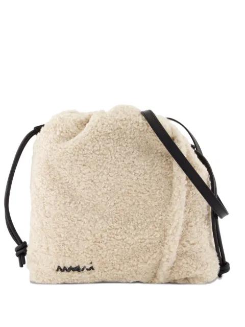faux-shearling drawstring crossbody bag by MARNI