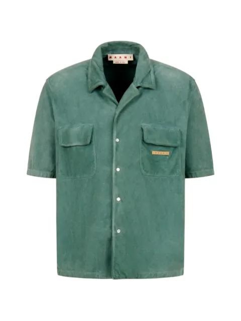 flap-patch pocket lambskin shirt by MARNI