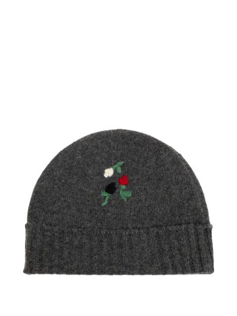 floral-embroidered beanie hat by MARNI