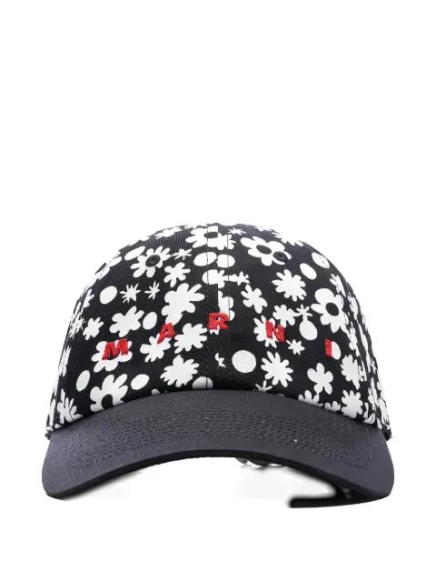 floral-print baseball cap by MARNI