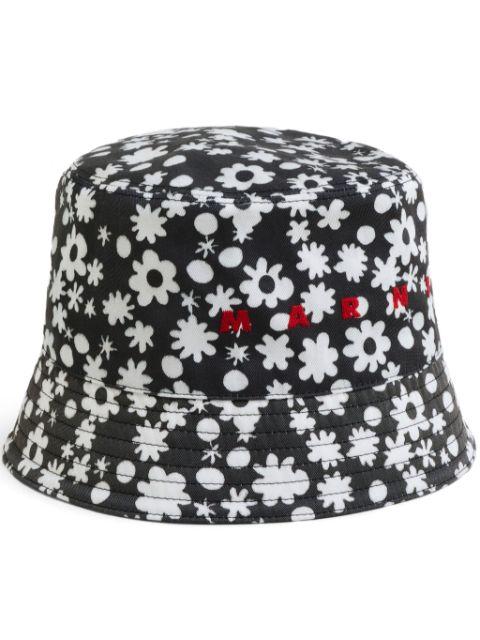 floral-print cotton bucket hat by MARNI