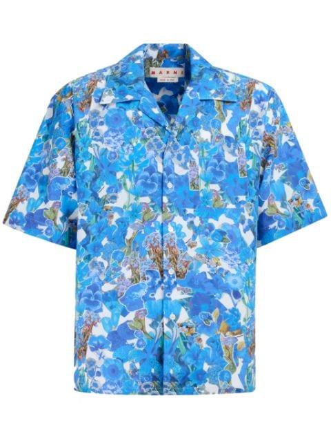 floral-print cotton shirt by MARNI
