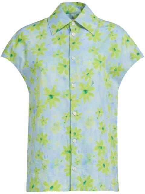 floral-print cotton shirt by MARNI