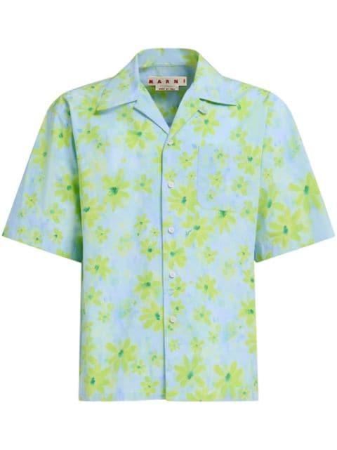 floral-print cotton shirt by MARNI