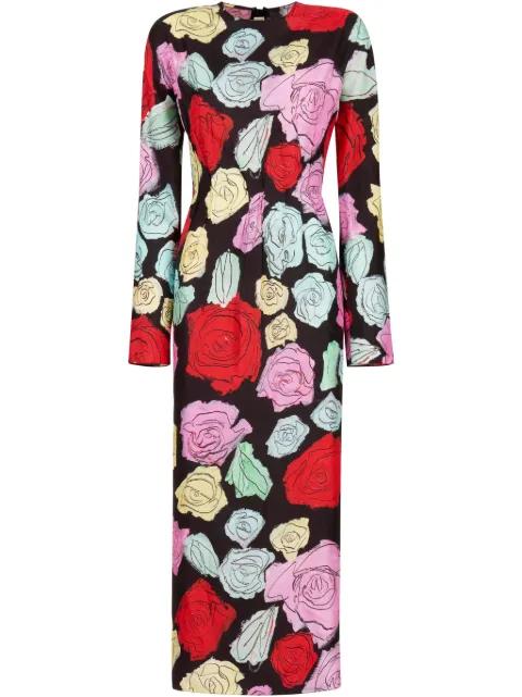 floral-print long-sleeve dress by MARNI