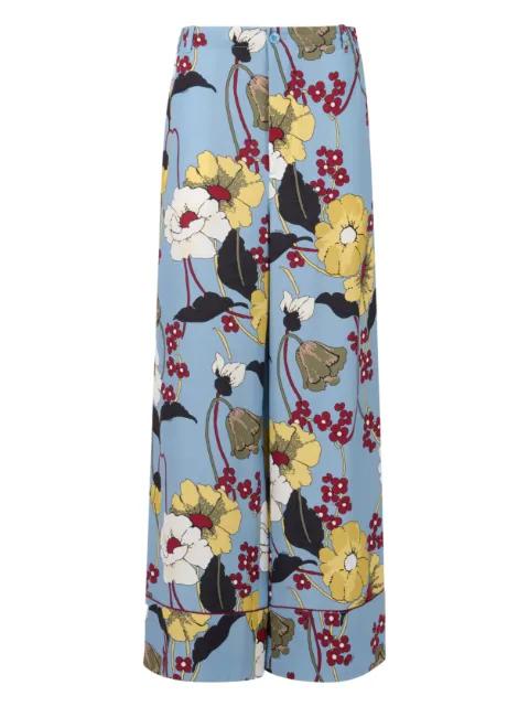 floral-print satin trousers by MARNI