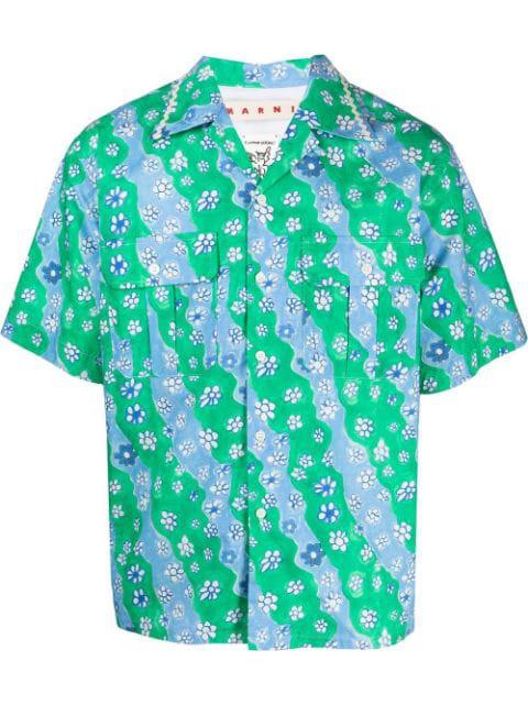 floral-print short-sleeved shirt by MARNI