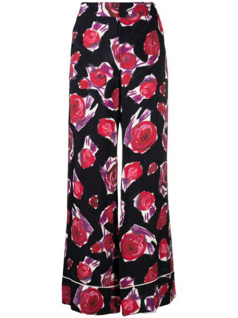floral-print wide-leg trousers by MARNI