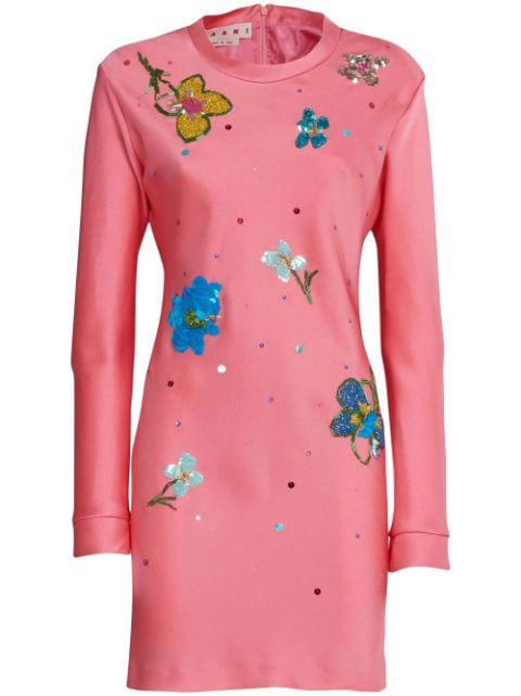 floral sequin-embellished mini dress by MARNI