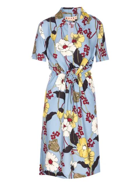 floral shirt midi dress by MARNI