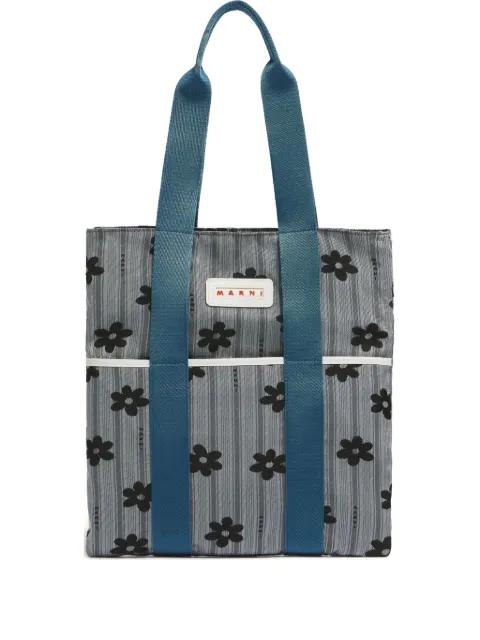 floral tape-handles tote bag by MARNI